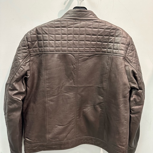 Brown Leather fashion Jacket - Picture 2 of 2